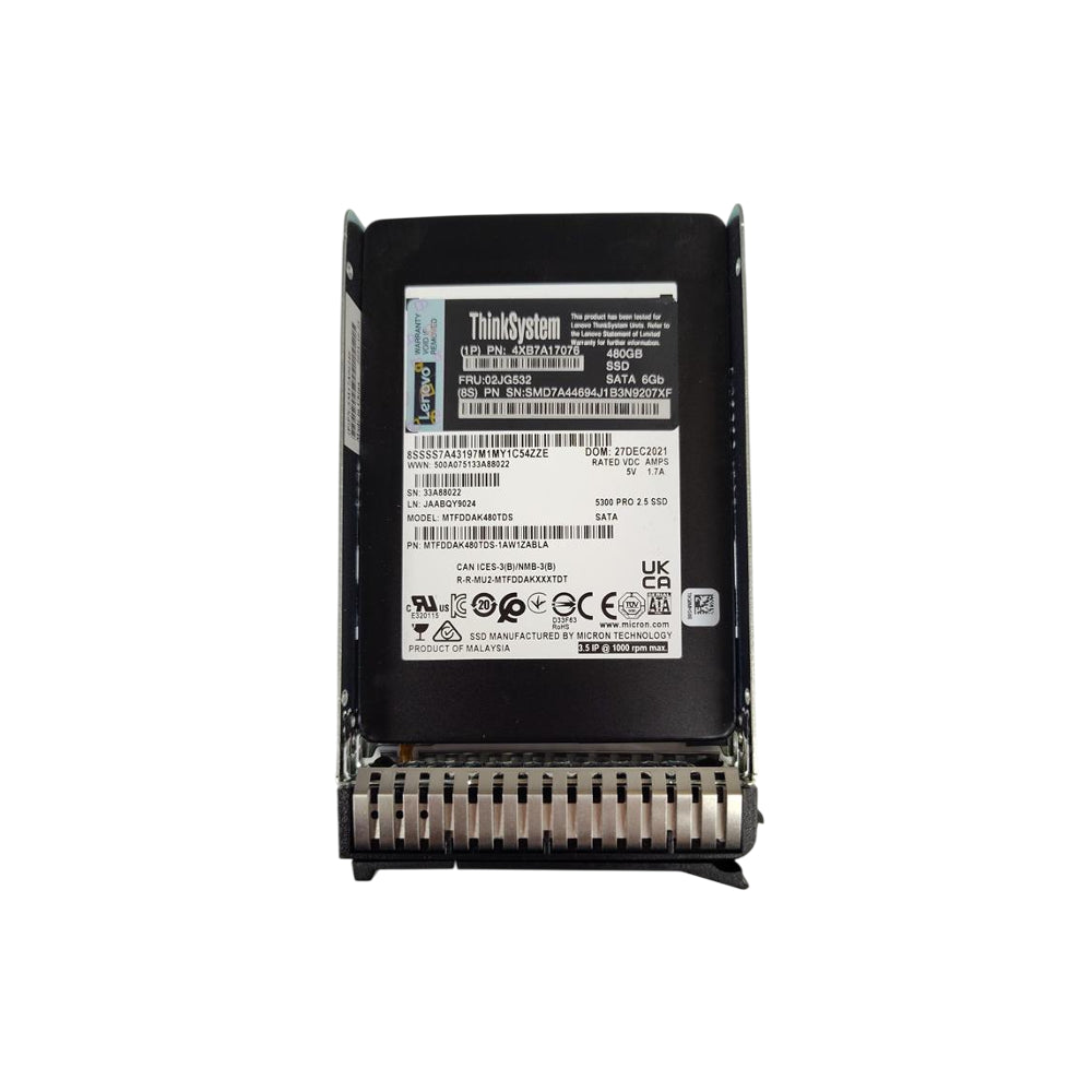 Lenovo ThinkSystem Micron 02JG532 MTFDDAK480TDS 480GB 2.5" SATA 6Gbps SSD