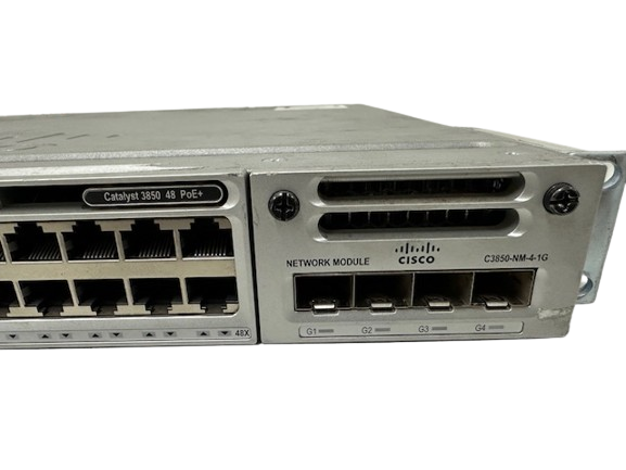Cisco WS-C3850-48F-L Catalyst UPOE Switch C3850-NM-2-10G PWR-C1-1100WAC CAB-SPWR-30CM