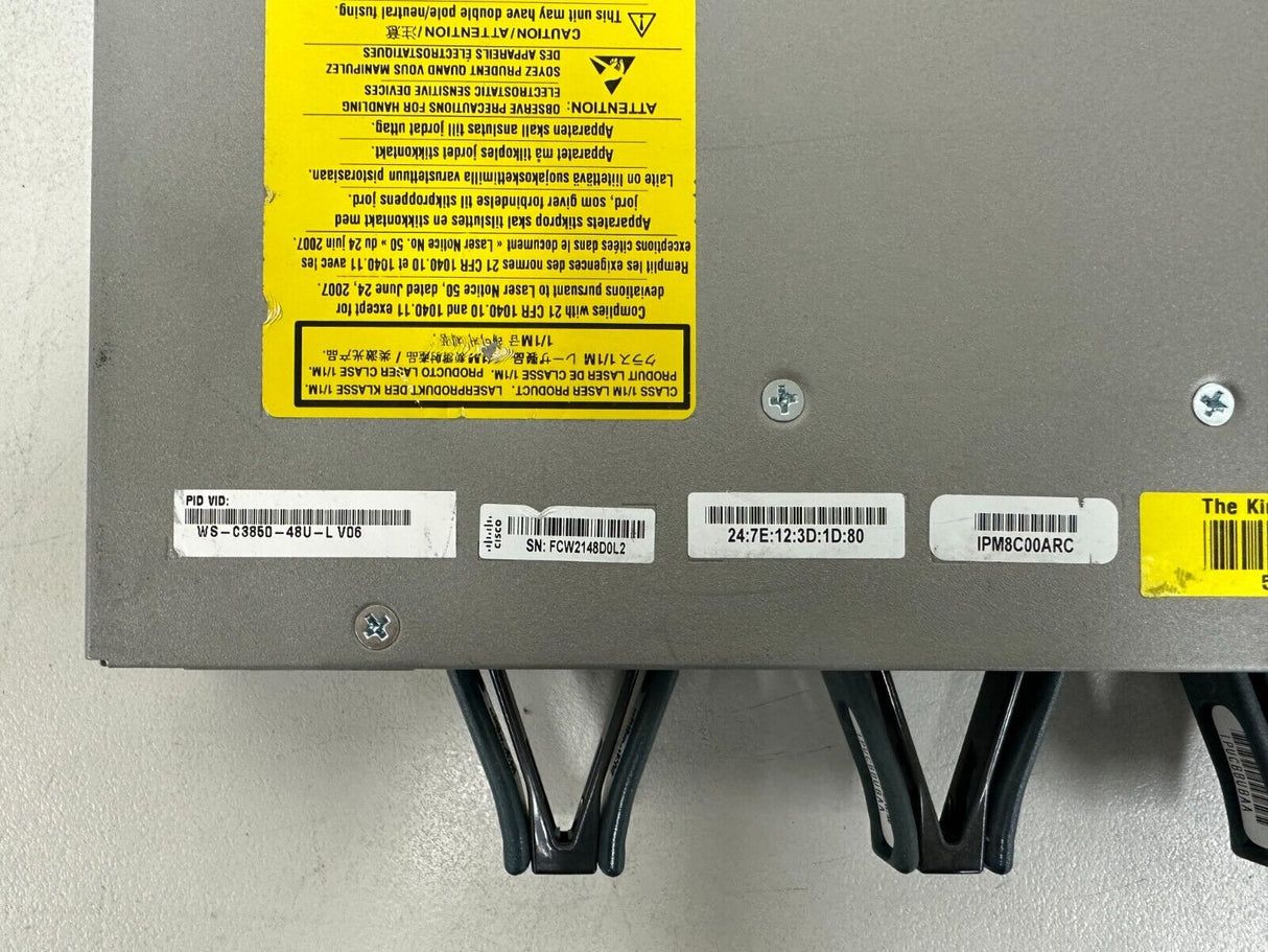 Cisco WS-C3850-48U-L Catalyst Switch UPOE C3850-NM-2-10G PWR-C1-1100WAC CAB-SPWR-30CM