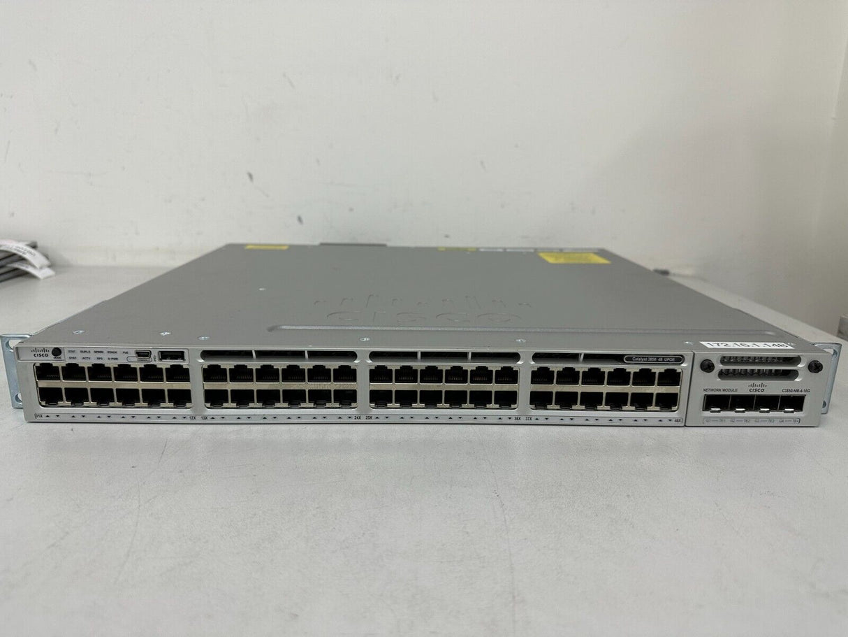 Cisco WS-C3850-48U-L Catalyst Switch UPOE C3850-NM-2-10G PWR-C1-1100WAC CAB-SPWR-30CM