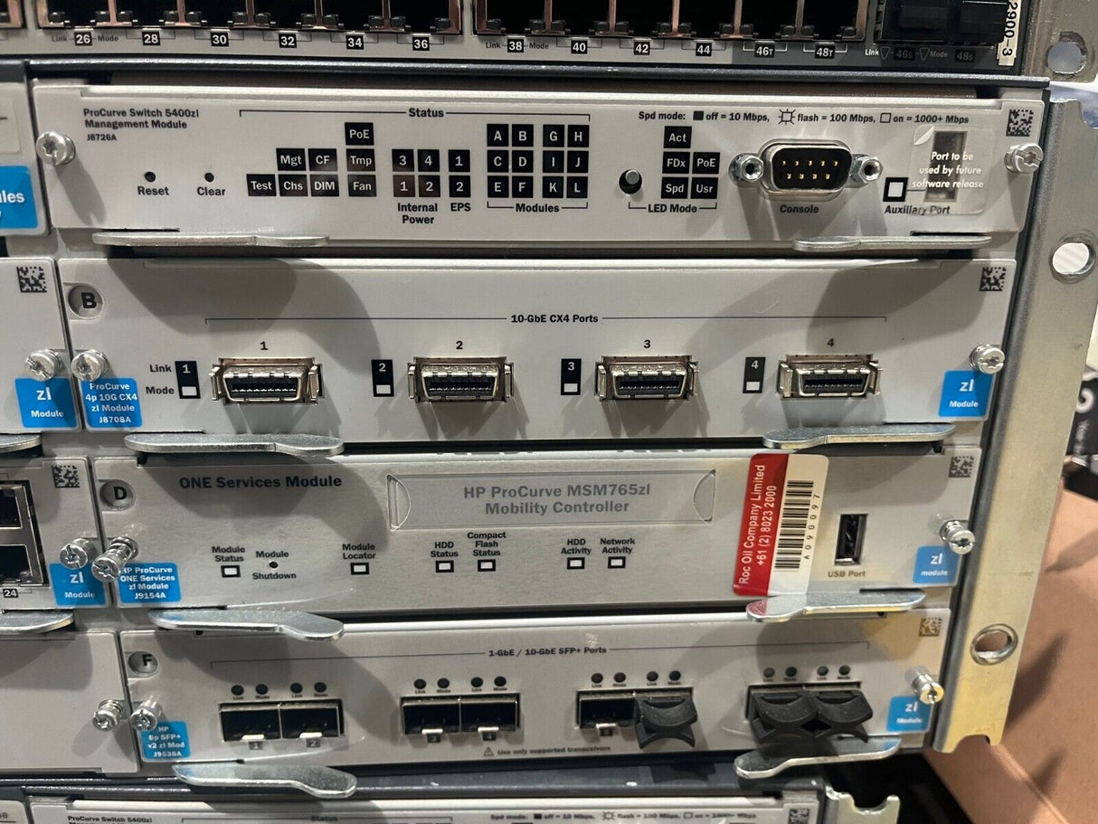 HP ProCurve J8697A 5406zl Switch 1x J8726A 2x J9537A 3x J9534A 1x J8702A 2x PSU