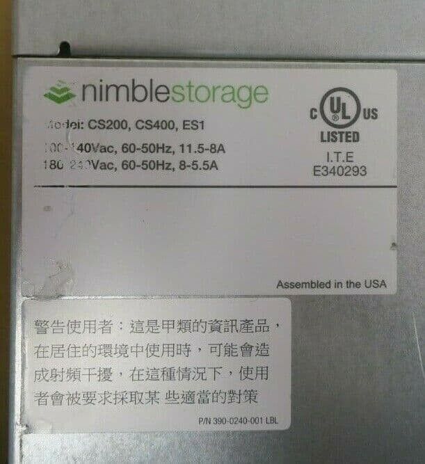 HP HPE Nimble Storage ES1-H45 CS200-CS400-ES1 Storage Array 28TB SAS 300GB SSD