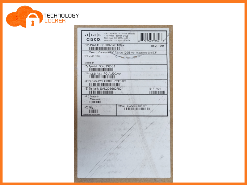 NEW Cisco Catalyst C6800-32P10G= 32-Port 10GE w/ dual integrated dual DFC4 spare