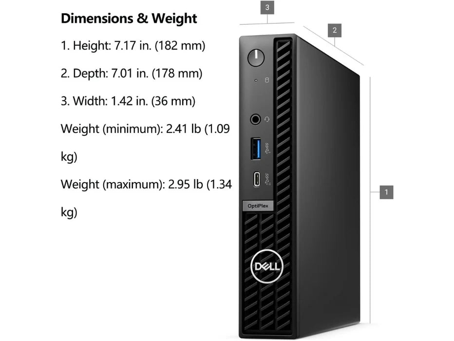 Dell OptiPlex 7020 Micro PC i5-14500T CPU 16GB RAM 256GB SSD Win 11 Pro Wifi