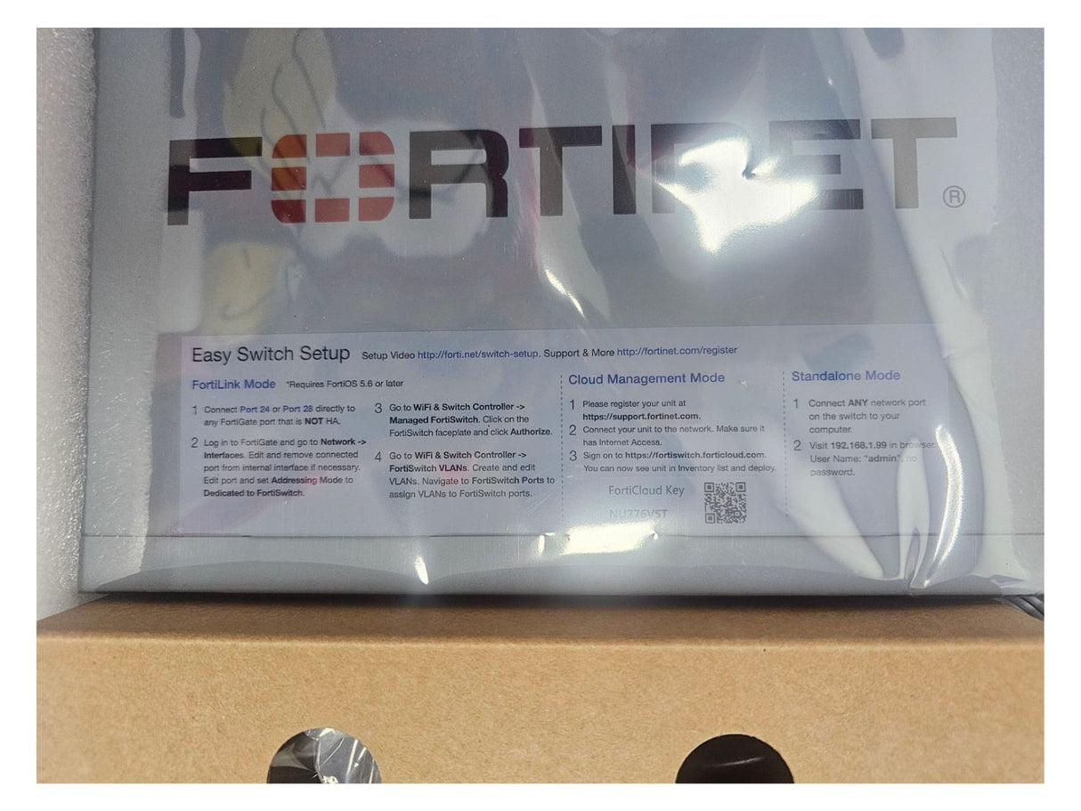 Fortinet FS-124E 24-Port Gigabit Ethernet Switch P21383-02-01 Brand New