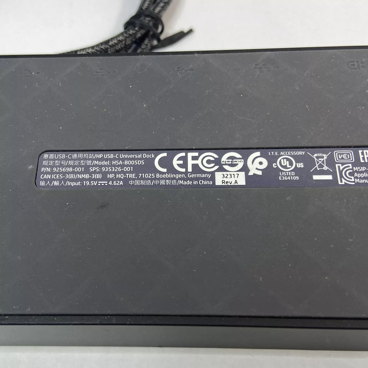 Bulk 5x HP USB-C Universal Dock HSA-AB005DS 925698-001 935326-001