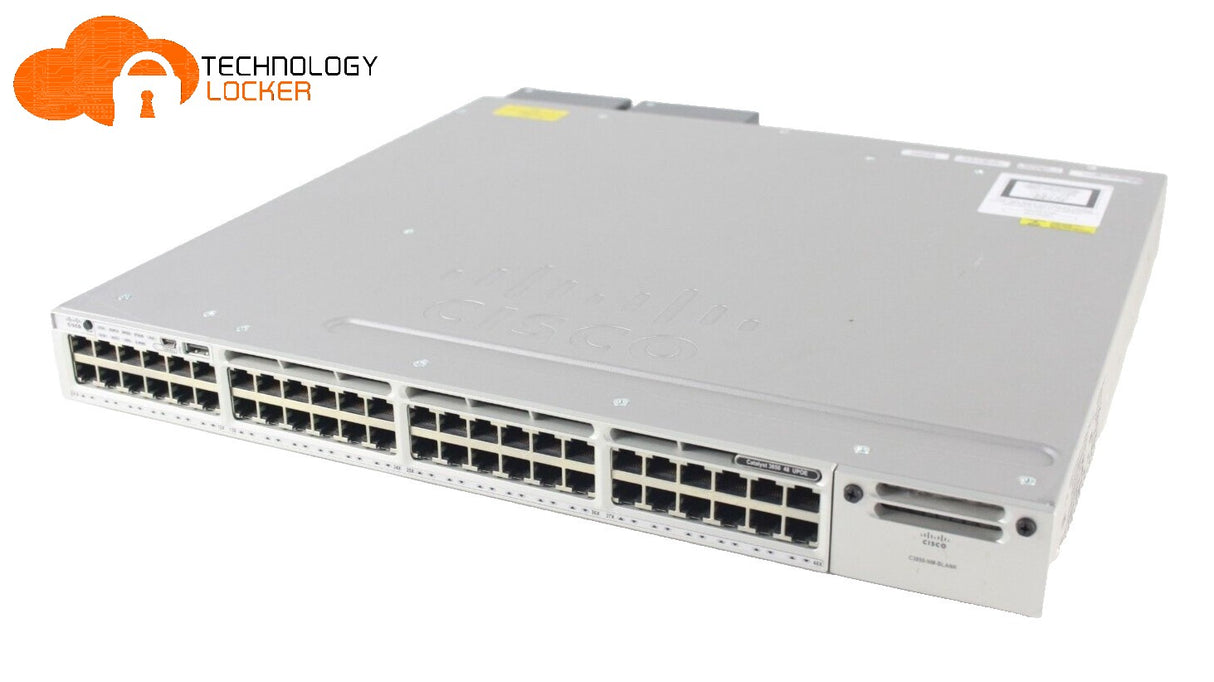 Cisco WS-C3850-48PW-S Catalyst 48 Port PoE Switch PWR-C1-1100WAC PSU C3850-NM-2-10G