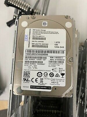 IBM V7000 Gen2 1.8TB 12G 2.5"10K SAS HARD DRIVE 00RX908 00RY111 00RY125 00WY600