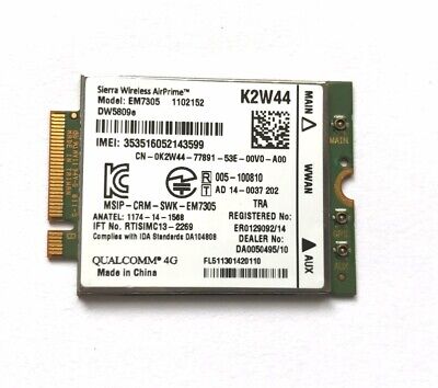 Bulk 10x DELL Sierra Wireless EM7305 4G K2W44 LTE WWAN card