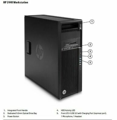 HP Z440 Workstation Tower Xeon E5-1620 v3 8GB RAM 256GB SSD WIN 10 K2200