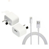 2x Apple Lightning 1m USB Cable Power Adapter Wall Charger A1444 Genuine