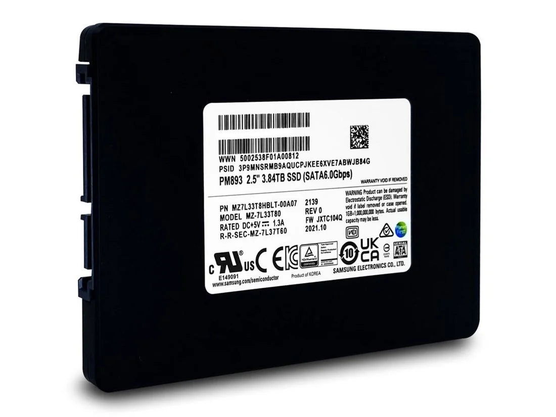 Samsung MZ-7LH3T80 PM883 Series 3.84TB 2.5" SATA 6Gb/s SSD MZ7LH3T8HMLT