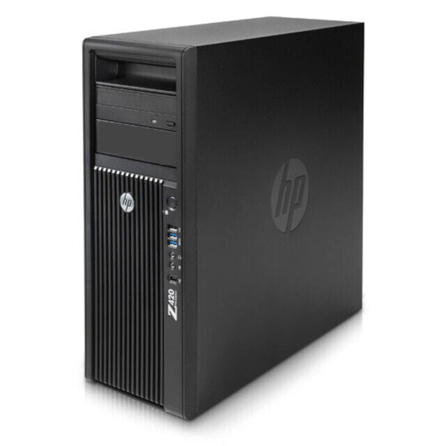 HP Z420 Workstation Tower E5-1620 16GB RAM 256GB SSD Win 10 CUSTOM HDD GPU