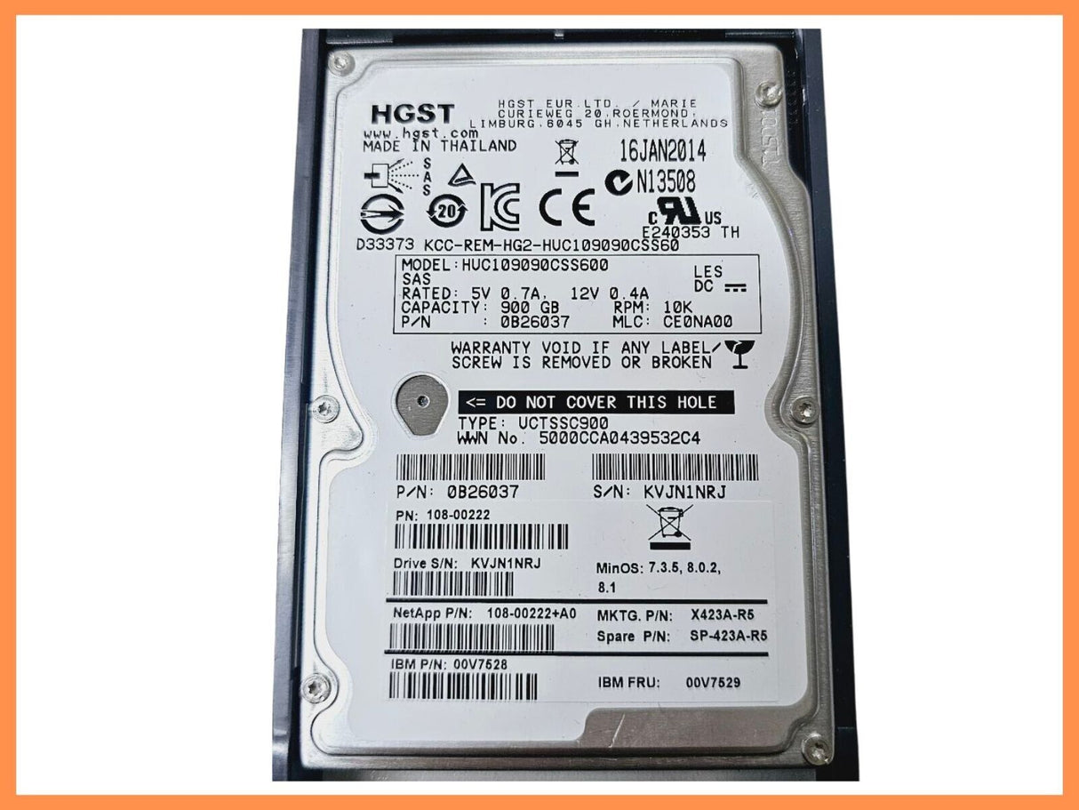 Bulk 5x HGST 600GB 2.5" SAS Enterprise Hard Drive Model: HUC1090CSS600