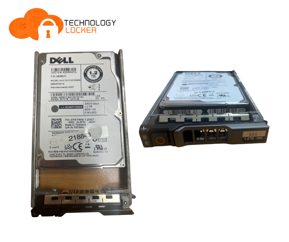 Hard Drive Dell 0T6TWN T6TWN HUC101212CSS600 1.2TB 10000U/Min SAS-2 2.5'' Inch