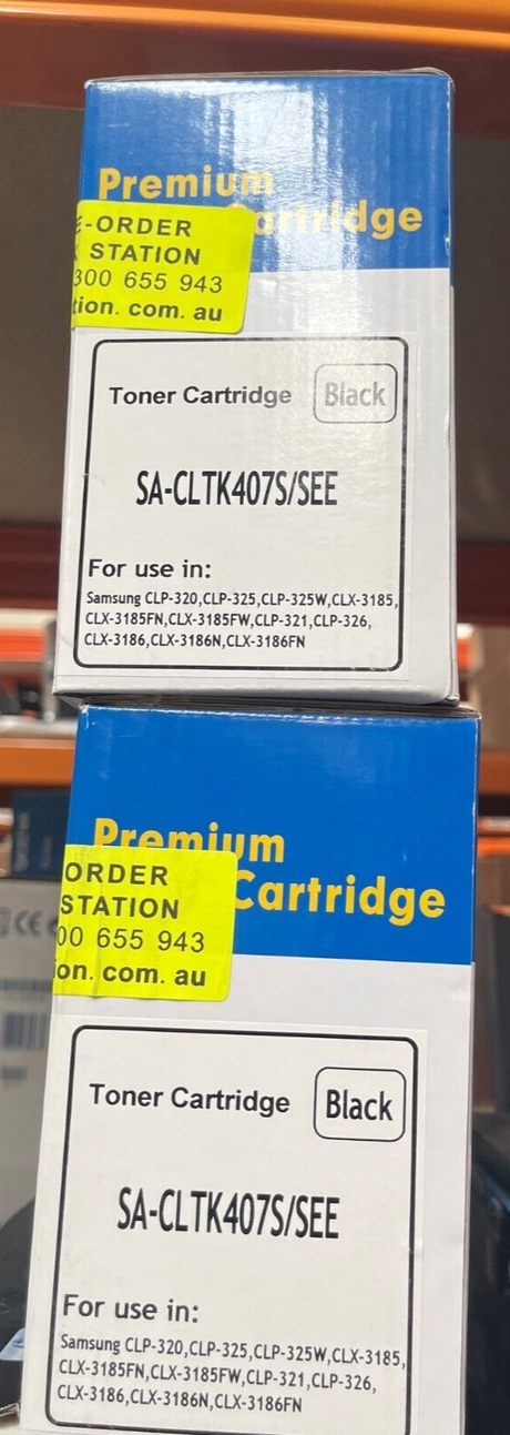 2x Printec Imaging Premium Toner Cartridge Black SA-CLTK407S/SEE Samsung CLP CLX
