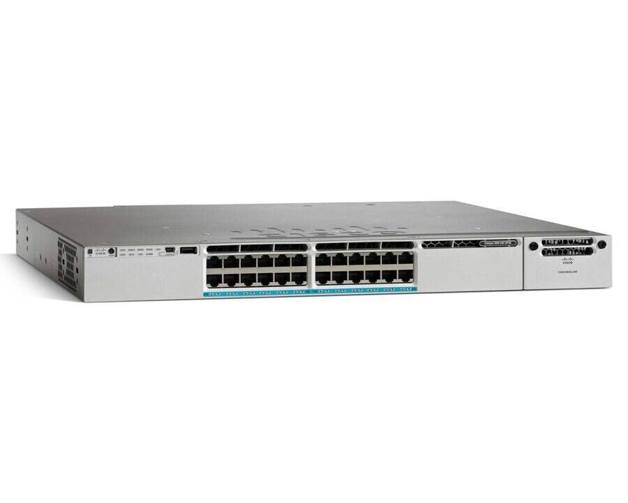 Cisco WS-C3850-24XU-E 24-port 10G UPOE Switch with C3850-NM-8-10G 8x 10GE Module