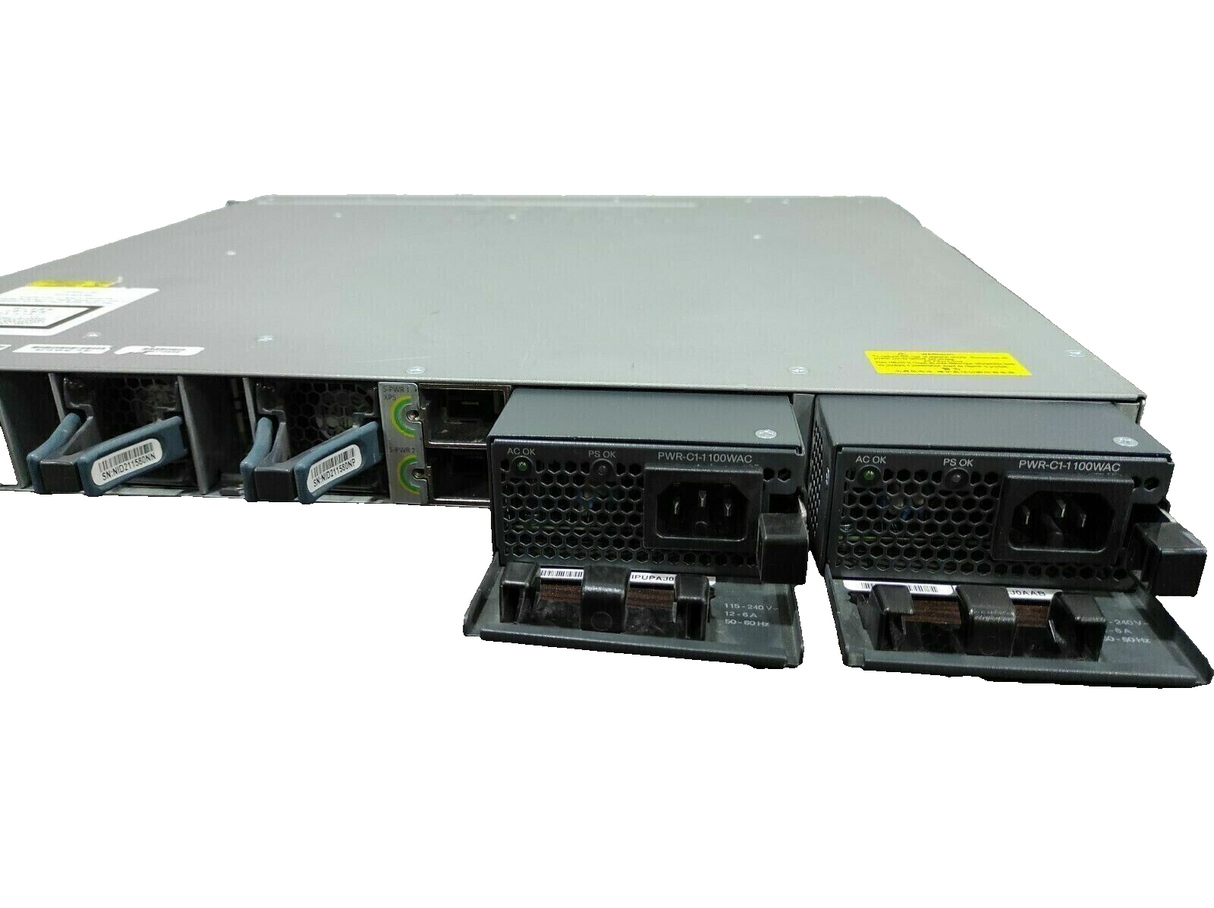 Cisco WS-C3850-12X48U-S Catalyst 3850 Switch PoE+ C3850-NM-2-10G 2x 1100W PSU