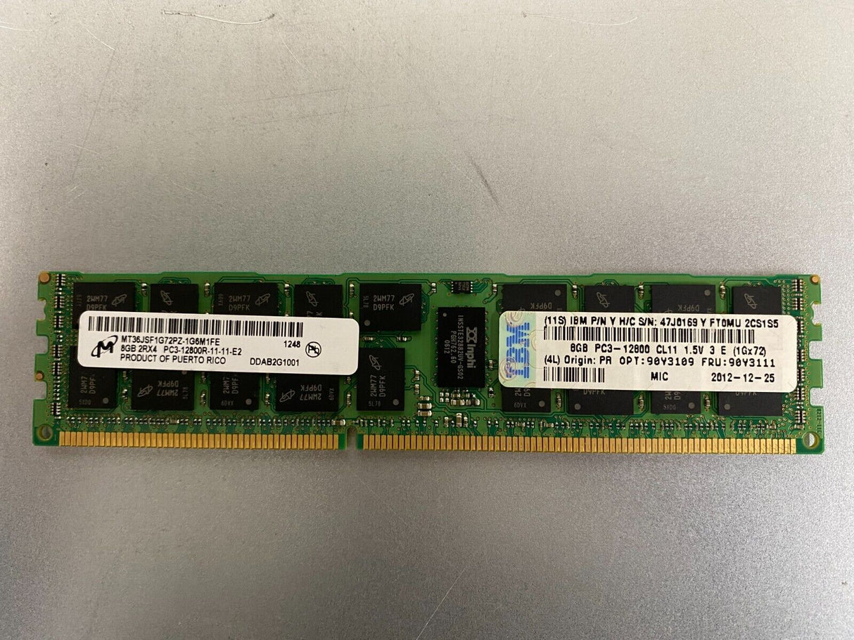 IBM 256GB (32 x 8GB) 2RX4 Server RAM Memory PC3L-12800R DDR3 47J0169 90Y3111