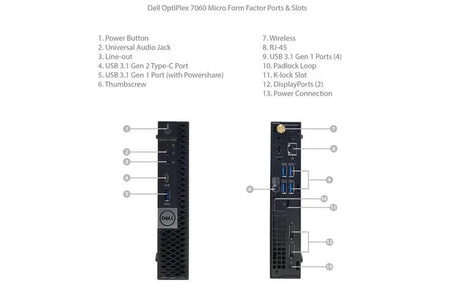 Dell Optiplex 7060 Micro PC Intel i5-8500T @2.1 8GB RAM 512GB SSD Win 11 MFR WTY