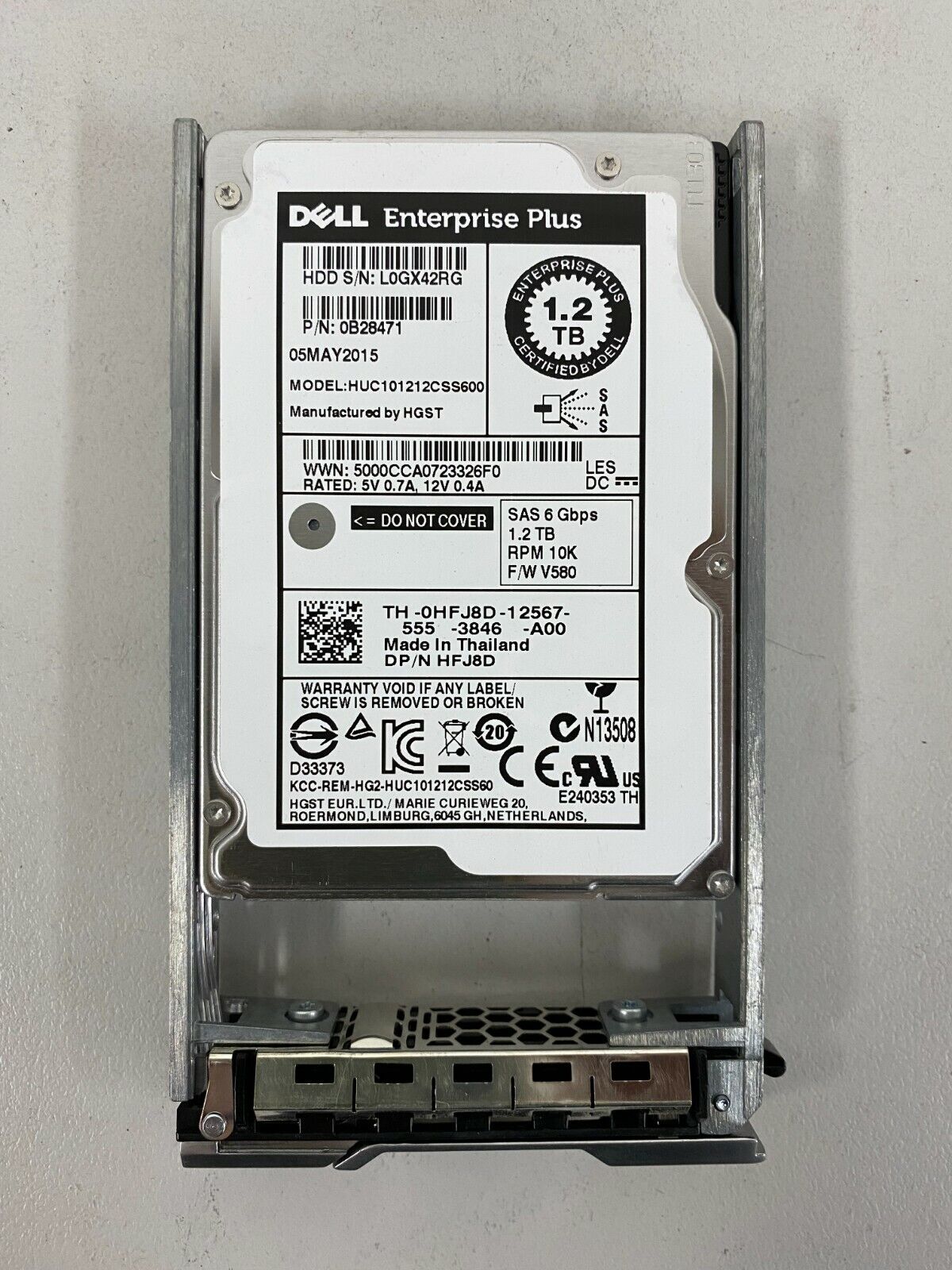 Dell Compellent HFJ8D HUC101212CSS600 1.2TB 10K 6G SAS Enterprise Plus 2.5" HDD