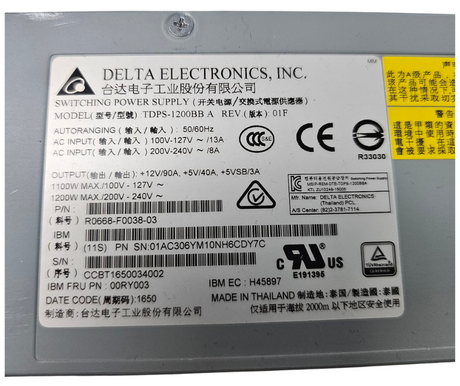 Bulk 2x Delta Switching Power Supply TDPS-1200BB A R0668-F0038-03 ALL PERFECT