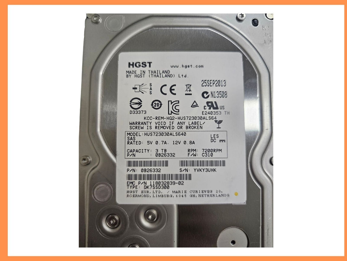 Bulk 4x HGST HUS723030ALS640 3TB 7200 RPM 64MB Cache SAS 6Gb/s 3.5" 0B26332