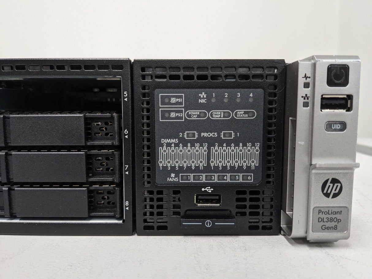 HP ProLiant DL380p G8 Server 2x CPU E5-2665 8C 128GB RAM SAS P420i Raid Control