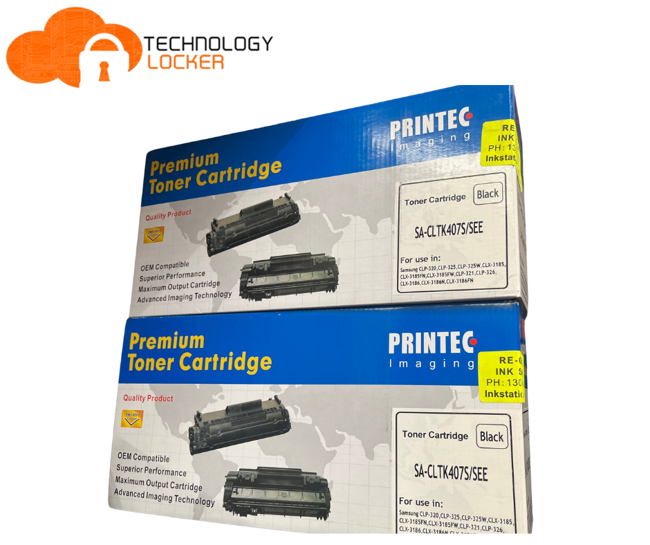 2x Printec Imaging Premium Toner Cartridge Black SA-CLTK407S/SEE Samsung CLP CLX