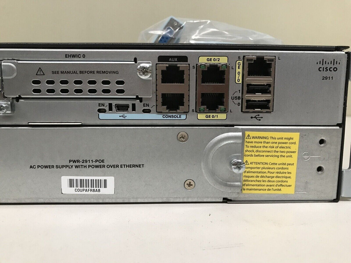 CISCO2911-VSEC/K9 UC Security License PVDM3-16 EHWIC-3G-HSPA-U SM-ES2-24-P