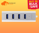 BULK 4x ALOGIC 4 Port USB 3.0 Hub, Aluminium Unibody, Silver, 30cm, BRAND NEW