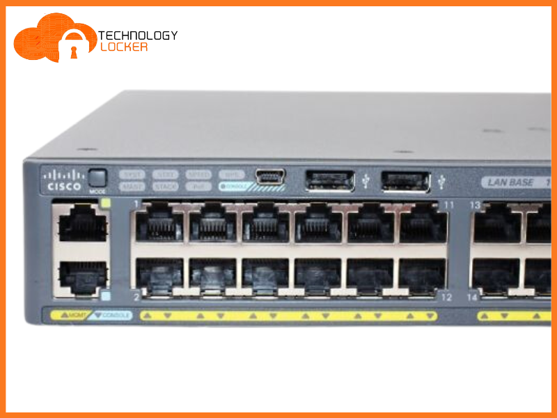 Cisco Catalyst WS-2960X-48FPS-L 48 GbE PoE Ports (24 PoE+) w/ C2960X-STACK