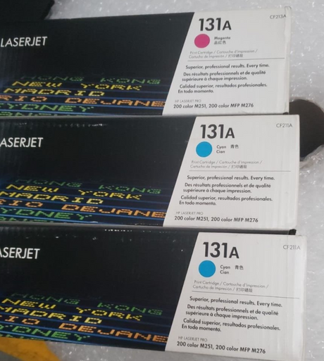 3x Genuine HP LaserJet Pro M251, MFP M276 131A / CF213A CF211A print cartridge