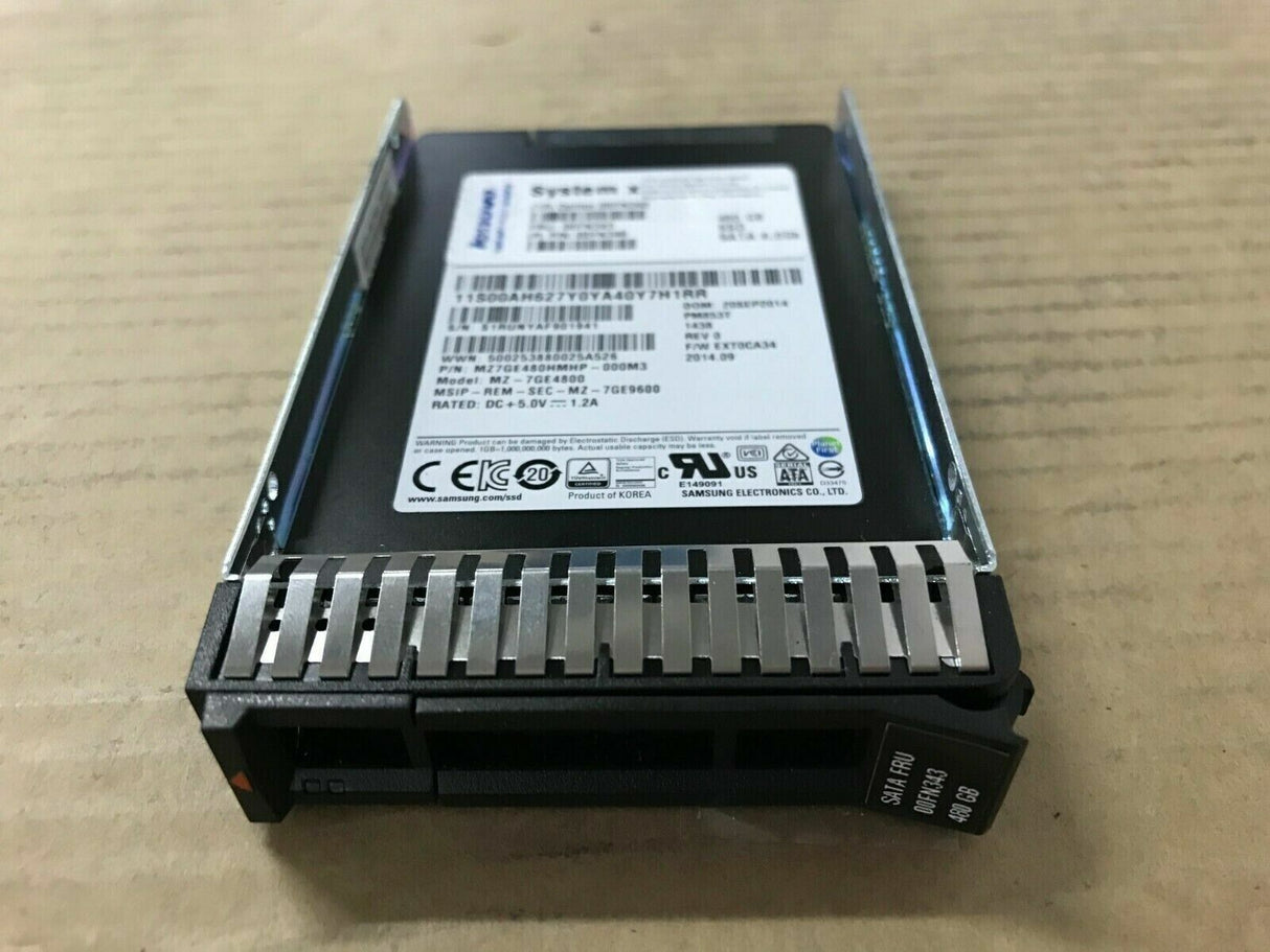 IBM Lenovo 00FN343 480GB SSD 6.0Gb 2.5in  Enterprise SSD SATA 00FN346 Hard Drive