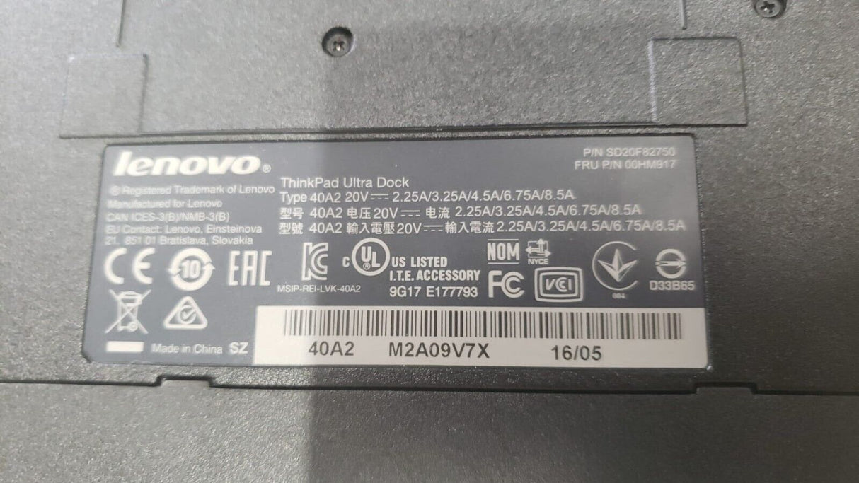 5x Lenovo 40A2 ThinkPad Ultra Dock 20V 00HM917, SD20F82750 /04W3956, 20A06046