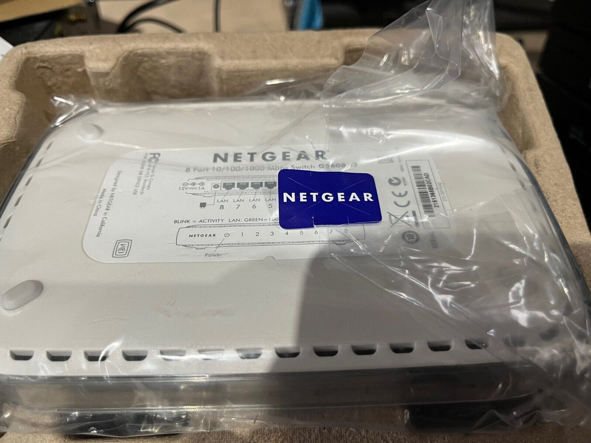 NETGEAR GS608 v3 8-Port Gigabit Ethernet Unmanaged Switch w/ Power Supply