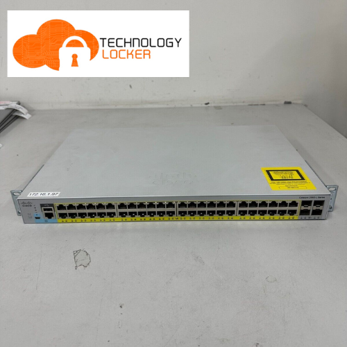 Cisco WS-C2960L-48PQ-LL Catalyst Switch with Rack Mount Brackets