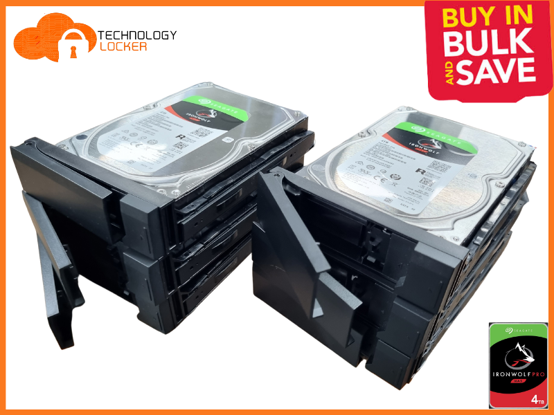 BULK 6x Seagate ST4000NE001 3.5" 4TB HDD IronWolf Pro NAS SATA3 w/ Caddy Tray