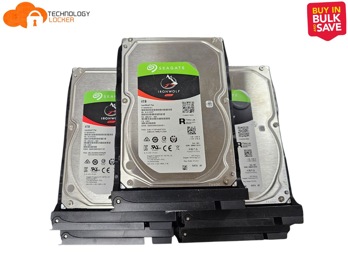 BULK 5x Seagate ST4000NE001 3.5" 4TB HDD IronWolf Pro NAS SATA3 w/ Caddy Tray