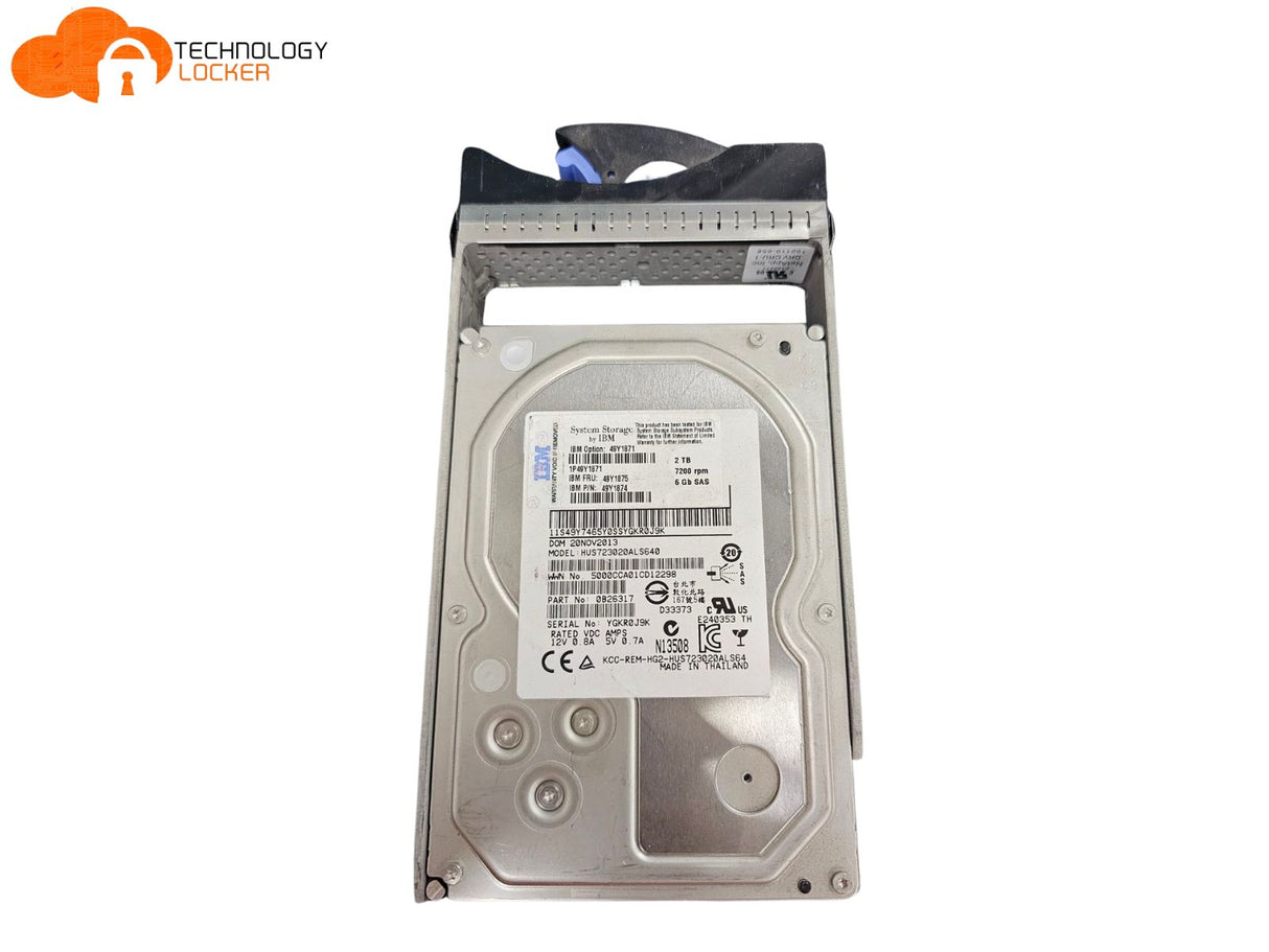 IBM HGST HUS723020ALS640 2TB 7200 RPM 3.5" 6Gb SAS 0B26317 49Y1874
