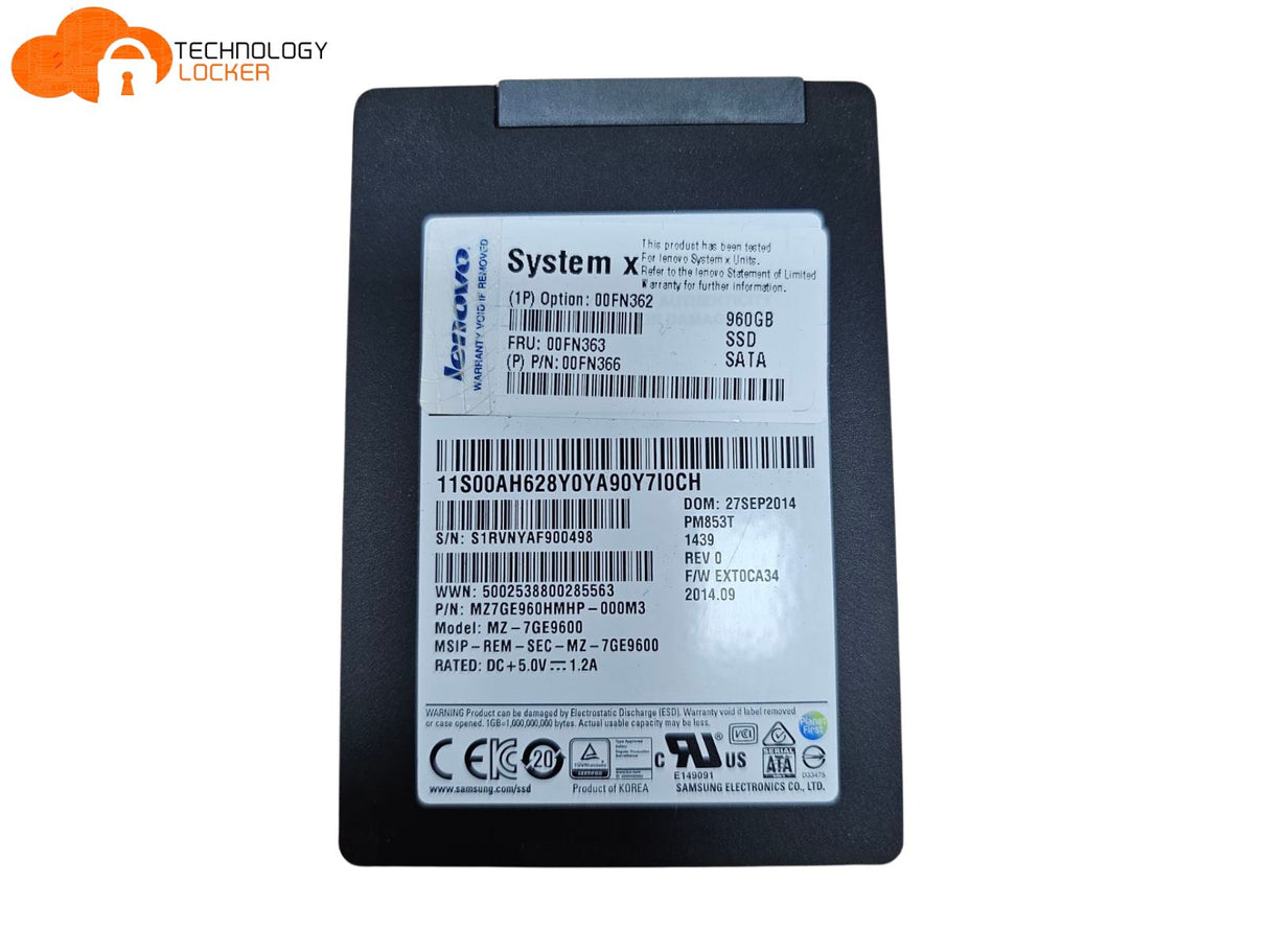 Lenovo 960GB 2.5" SATA SSD MZ-7GE9600 MZ7GE960HMHP