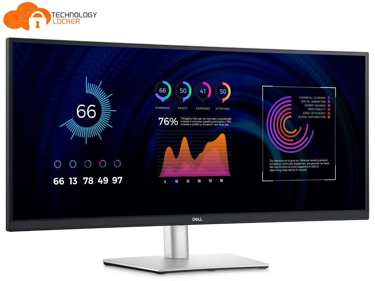 Dell P3424WEB 34" WQHD USB-C Curved Video Conferencing Monitor