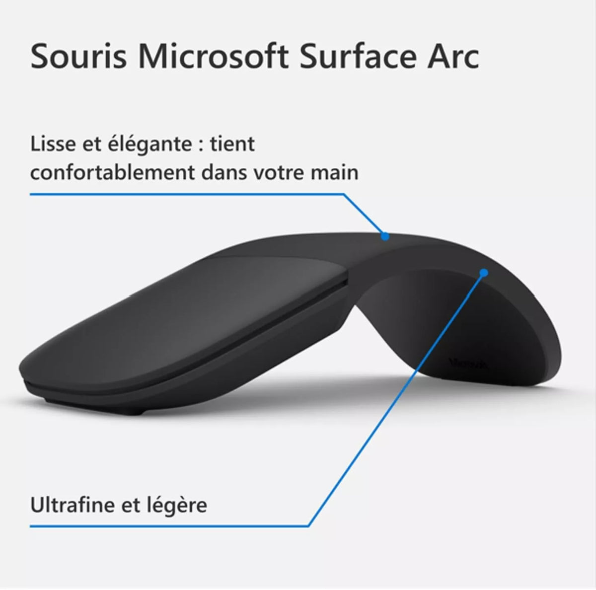 Microsoft Surface Bluetooth Arc Mouse 1791 Black for Business ...
